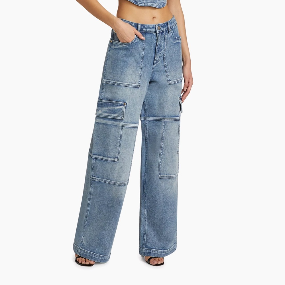 MICHAEL Michael Kors Cotton-Blend Wide-Leg Cargo Jeans